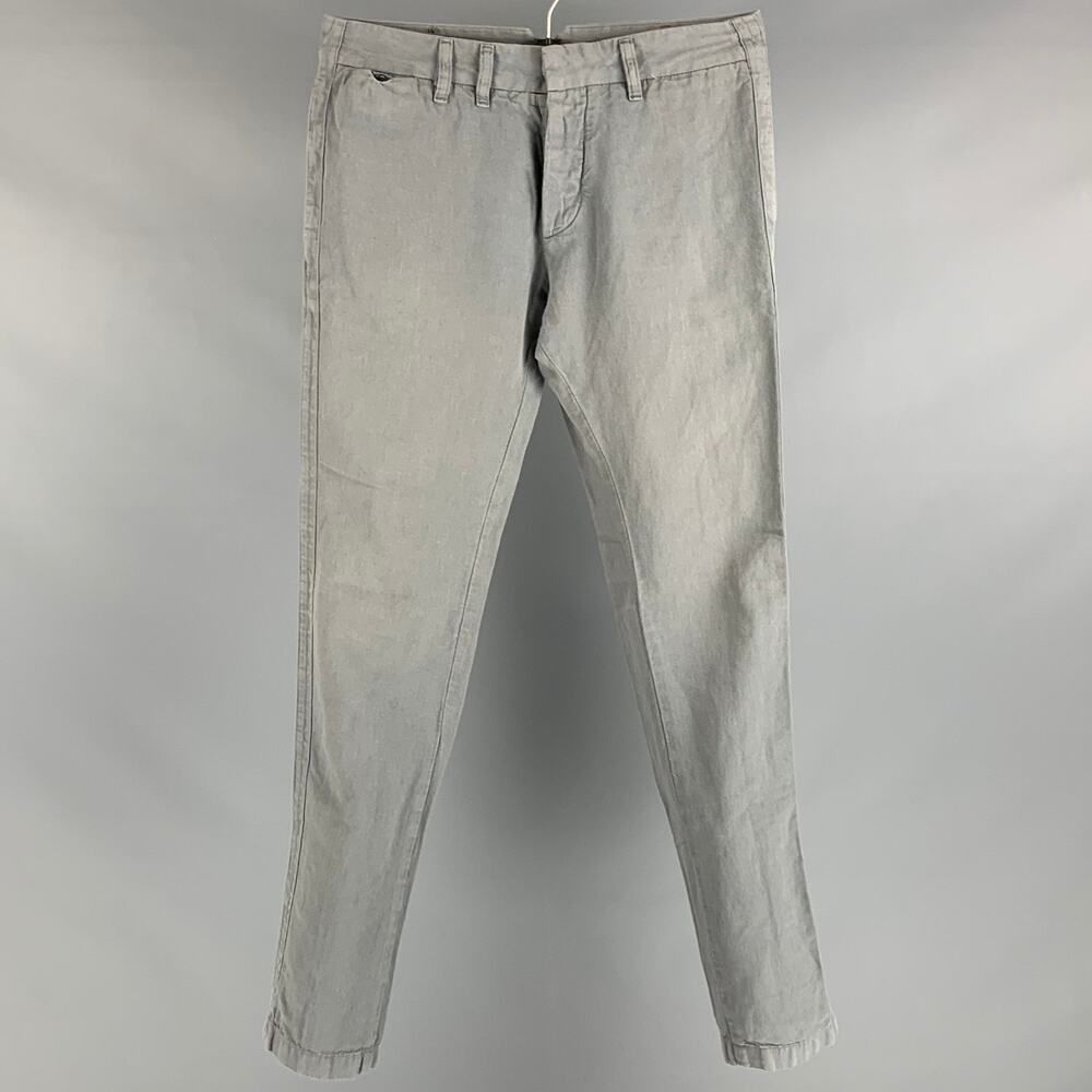 DIESEL Size 28 Grey Cotton Linen Button Fly Casual Pants